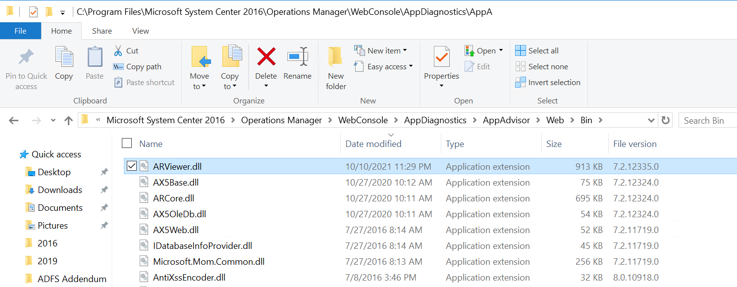AppDiagnostics AppAdvisor File Path - SCOM hotfix released for WebConsole/APM on SCOM2012R2 and above